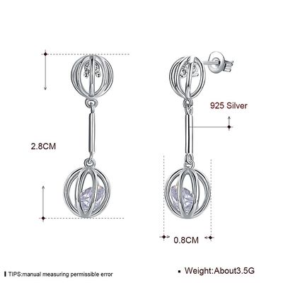 Steinohrringe 0.12oz 2.8X0.8cm Sapphire Stud Earrings Alloy Zircon