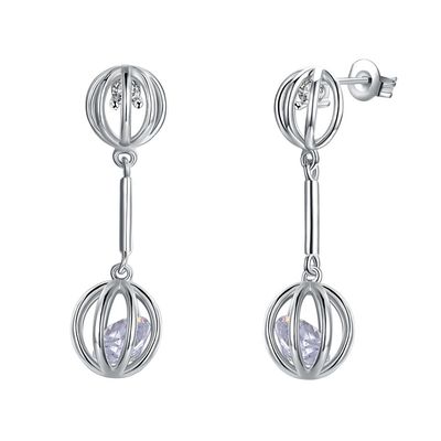 Steinohrringe 0.12oz 2.8X0.8cm Sapphire Stud Earrings Alloy Zircon