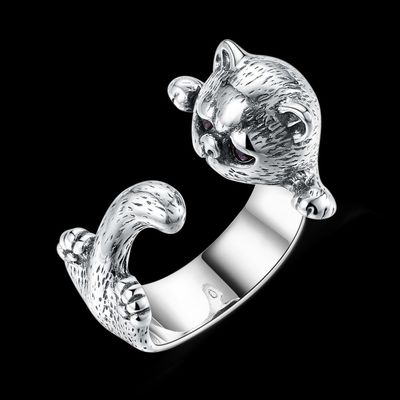 Justierbares Tier der Legierungs-3D schellt 925 silberner Sterling Pet Lover Gift Jewelry