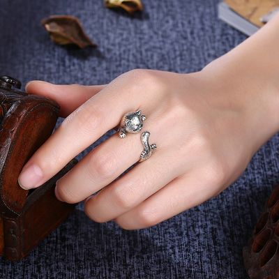 Justierbares Tier der Legierungs-3D schellt 925 silberner Sterling Pet Lover Gift Jewelry