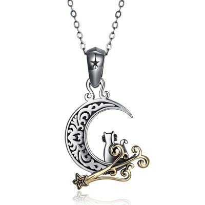 Mond-Cat Necklace SGS-Partei-Damen Sterling Silver Necklaces 5,1 Gramm-19mm