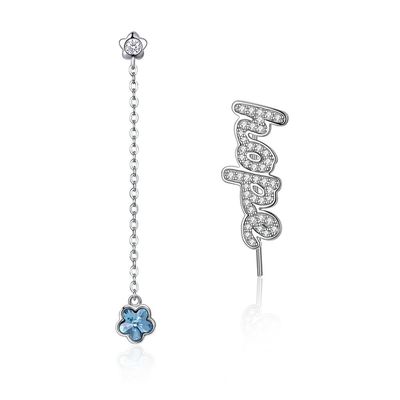 2.3in Ohrgehänge-Unisexlegierungs-Rückgang Diamond Flower Earrings Quasten-3.7g