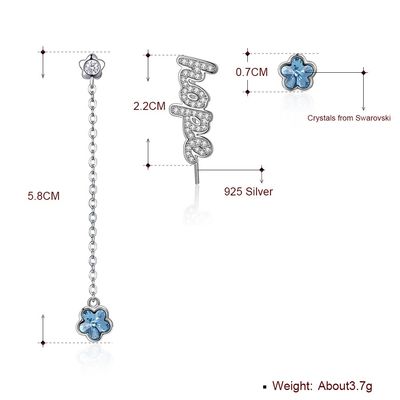 2.3in Ohrgehänge-Unisexlegierungs-Rückgang Diamond Flower Earrings Quasten-3.7g