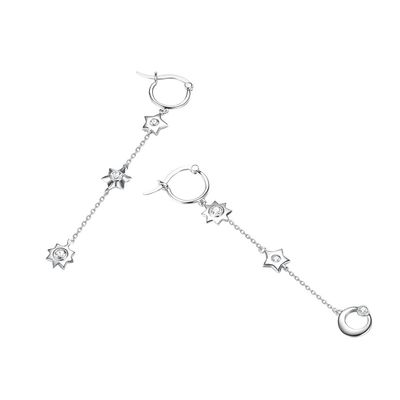 Stern-Legierungs-Ohrgehänge SGS 1.75g 3.7in Sterling Silver Jewelry Earrings Moon