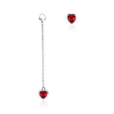0.58m 3.3g Sterling Silver Heart Earrings Zircon Kettenodm ohrringe langen Falls