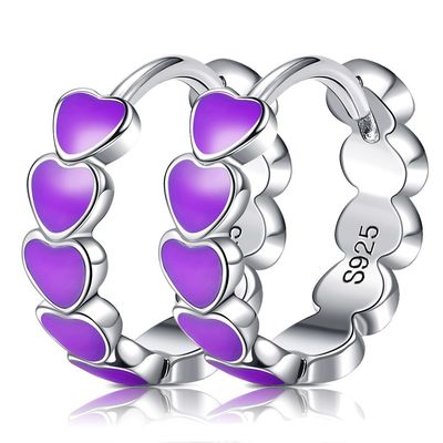 Verlegte Bolzen CZ 0,85 Gramm-0.15mm Sterling Silver Heart Earrings Heart