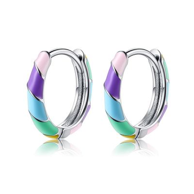 2.5x20mm Band-Ohrringe ODM 1 Gramm-Sterling Silver Jewelry Earringss S925 buntes