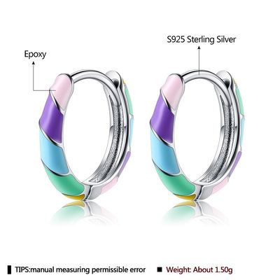 2.5x20mm Band-Ohrringe ODM 1 Gramm-Sterling Silver Jewelry Earringss S925 buntes