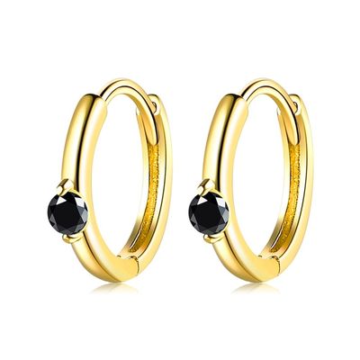 Edelstahl-Goldband-Ohrring-Partei CZ 1.6g 1.5x0.3cm wirkliches silbernes ODM Ohrringe