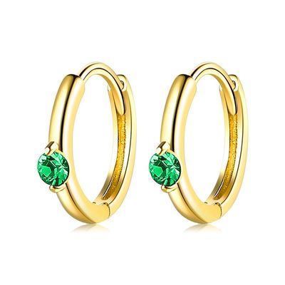Edelstahl-Goldband-Ohrring-Partei CZ 1.6g 1.5x0.3cm wirkliches silbernes ODM Ohrringe