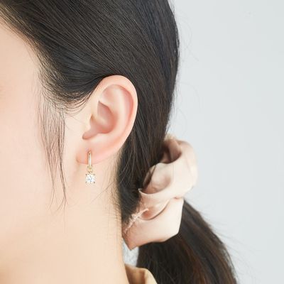 0.67in 2.2g Sterling Silver Jewelry Satz-Platin überzog silberne Nadel-Ohrringe CZ