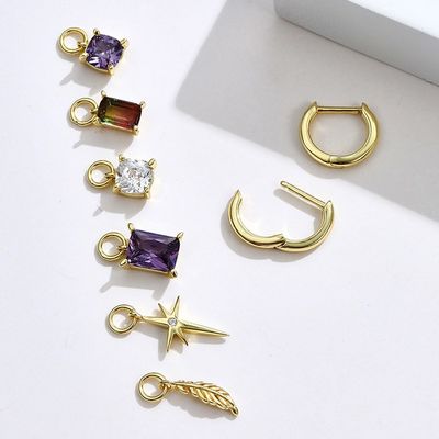 0.67in 2.2g Sterling Silver Jewelry Satz-Platin überzog silberne Nadel-Ohrringe CZ
