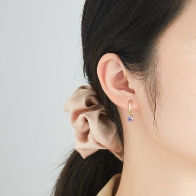 0.67in 2.2g Sterling Silver Jewelry Satz-Platin überzog silberne Nadel-Ohrringe CZ