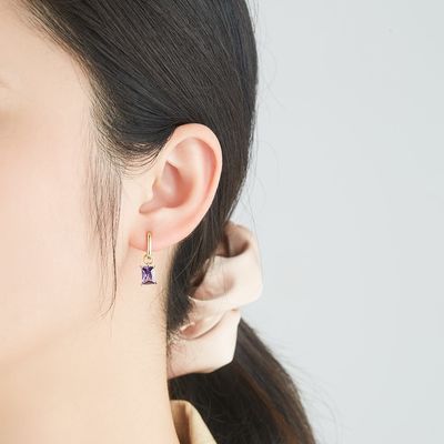 0.67in 2.2g Sterling Silver Jewelry Satz-Platin überzog silberne Nadel-Ohrringe CZ