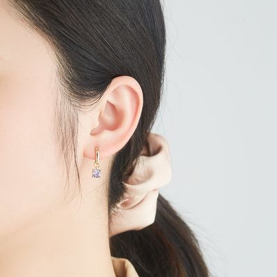 0.67in 2.2g Sterling Silver Jewelry Satz-Platin überzog silberne Nadel-Ohrringe CZ
