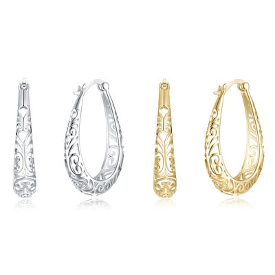 3x2.1cm Silberlegierungs-Metallohrring-Licht-Gold polierte Sterling Platinum Plated