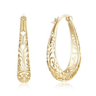 3x2.1cm Silberlegierungs-Metallohrring-Licht-Gold polierte Sterling Platinum Plated