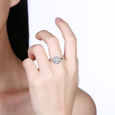 Arbeiten Sie Ring Zircon Diamonds Stone 925 Sterling Silver Engagement Wedding Band Ring For Women um