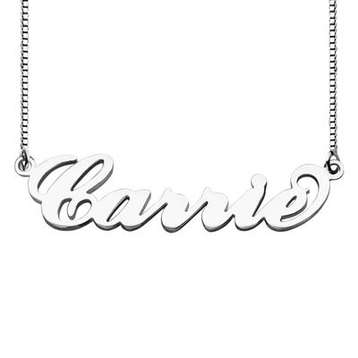 55cm Ketten-kundenspezifisches Gold Carrie Style Name Necklace Halsketten 18K der Silber-0.07oz