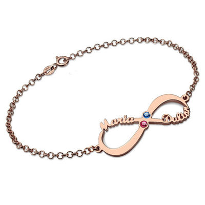 1.76in 5 Namen-Buchstabe-Armband Gramm-kundenspezifisches silbernes Armbänder Birthstone 5A CZ