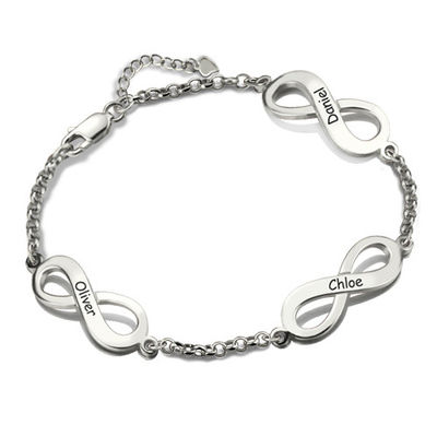 7.5in eine 6 Gramm-Unendlichkeits-Namen-Armband-Freund personifizierten Namen-Armbänder SGS