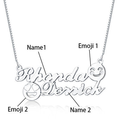 Kundenspezifische silberne Halsketten 2 Gramm Emoji