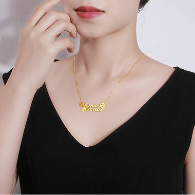 Erinnerungsanfangsnamen-Halskette der 1.8ft 0.07oz Emoji Goldhalsketten-S925