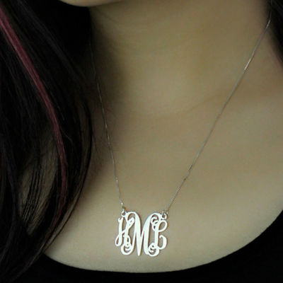 1.8ft 0.07oz personifizierte Monogramm-Halsketten-Gold überzog drei Buchstabe-Halskette SGS