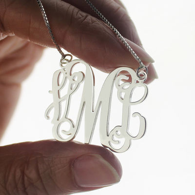 1.8ft 0.07oz personifizierte Monogramm-Halsketten-Gold überzog drei Buchstabe-Halskette SGS