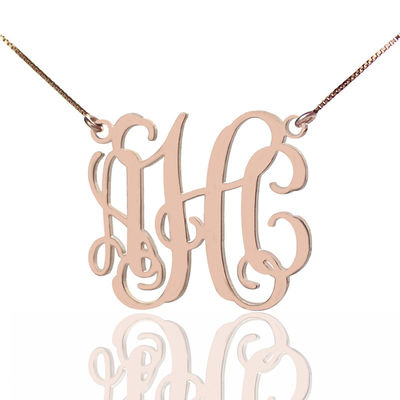 1.8ft 0.07oz personifizierte Monogramm-Halsketten-Gold überzog drei Buchstabe-Halskette SGS