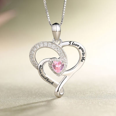 0.2in 0.14oz Herz geformter Diamond Necklace Moon Birthstone Necklace SGS