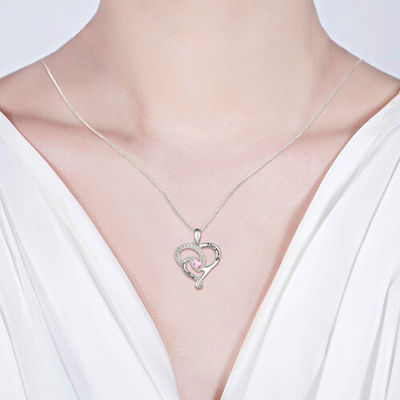 0.2in 0.14oz Herz geformter Diamond Necklace Moon Birthstone Necklace SGS