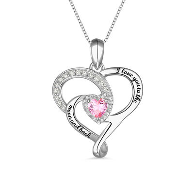 0.2in 0.14oz Herz geformter Diamond Necklace Moon Birthstone Necklace SGS