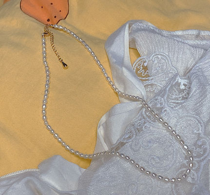 4,1 Gramm-Ketten-Perlen-Schmuck-Länge 37CM hohe Luser-Perlen-Halsband-Halsketten