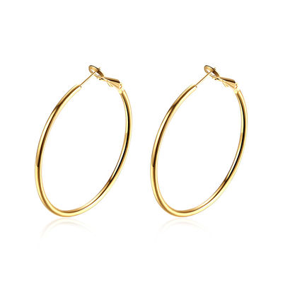 40mm Gold überzog kundenspezifische Band-Ohrringe ringsum 8.2g Rose Gold Soem-Verpflichtung