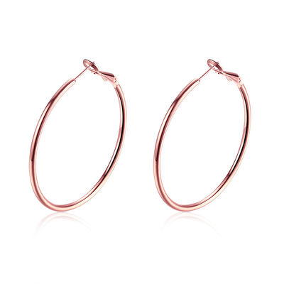 40mm Gold überzog kundenspezifische Band-Ohrringe ringsum 8.2g Rose Gold Soem-Verpflichtung