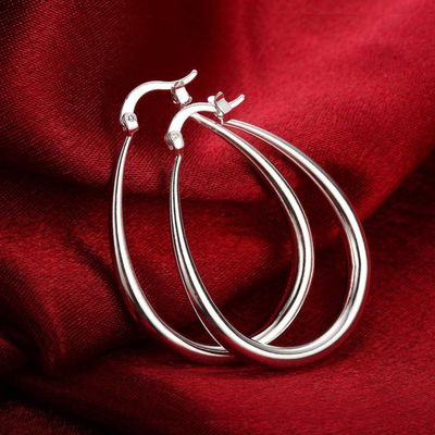 Platin überzog glatte Goldbänder des Kreis-14k 30×21mm für Frauen-Dame