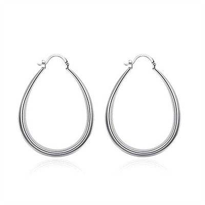 Platin überzog glatte Goldbänder des Kreis-14k 30×21mm für Frauen-Dame