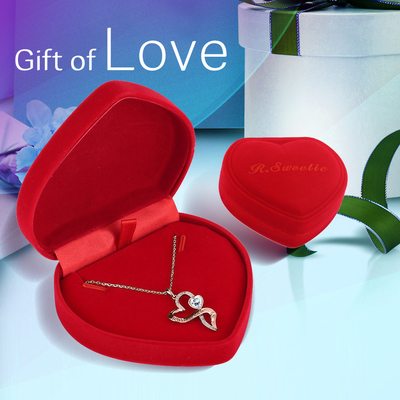 Kristalle Rhodium Rose Gold Crystal Double Heart-Halsketten-18in 0.29oz Austrian crystal überzog