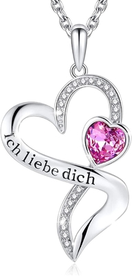 925 Sterling Silver Personalized Double Heart-Halskette Rhodium überzogene Austrian crystal-Kristalle
