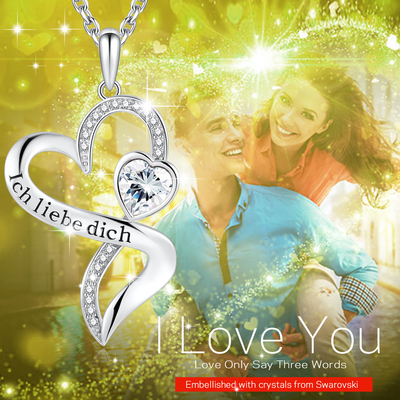 Das Herz-Unendlichkeits-Halskette 925 Sterling Silver White Austrian crystal Crystal der Mädchen doppelte