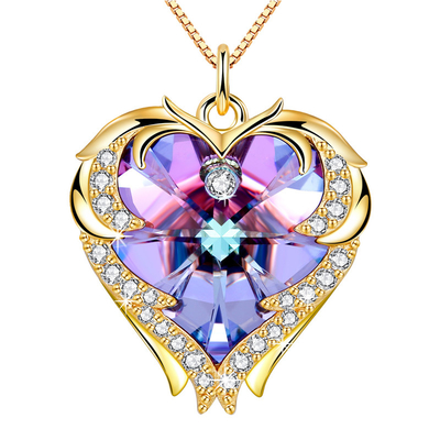 18 Zoll 8,2 Austrian crystal-Halsketten-großes Herz-Halsketten-Crystal Rose Gold Colorful Crystal Womens-Halsketten-Gold