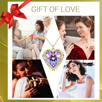 18 Zoll 8,2 Austrian crystal-Halsketten-großes Herz-Halsketten-Crystal Rose Gold Colorful Crystal Womens-Halsketten-Gold