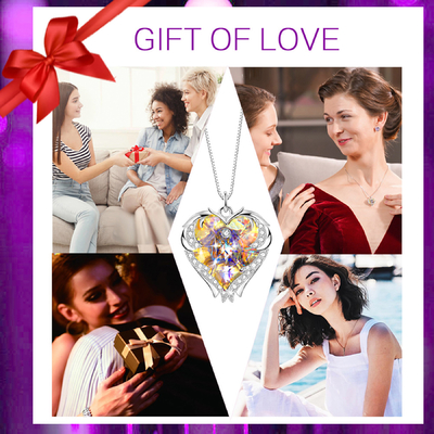Geschenke 18 Zoll-8,2 für Mutter Tochter-von der großen Herz-Halskette mit Austrian crystal gelber Crystal Necklace For Girlfriend