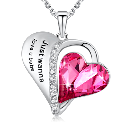 0.79x0.98in ästhetische Sterling Silver Heart Pendant Necklace Liebe U Babe Heart