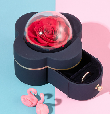 Geschenk, das rote Rose Jewellery Ring Box 3,2 Unzen 5&quot; x1.5 &quot; x1.5 verpackt“